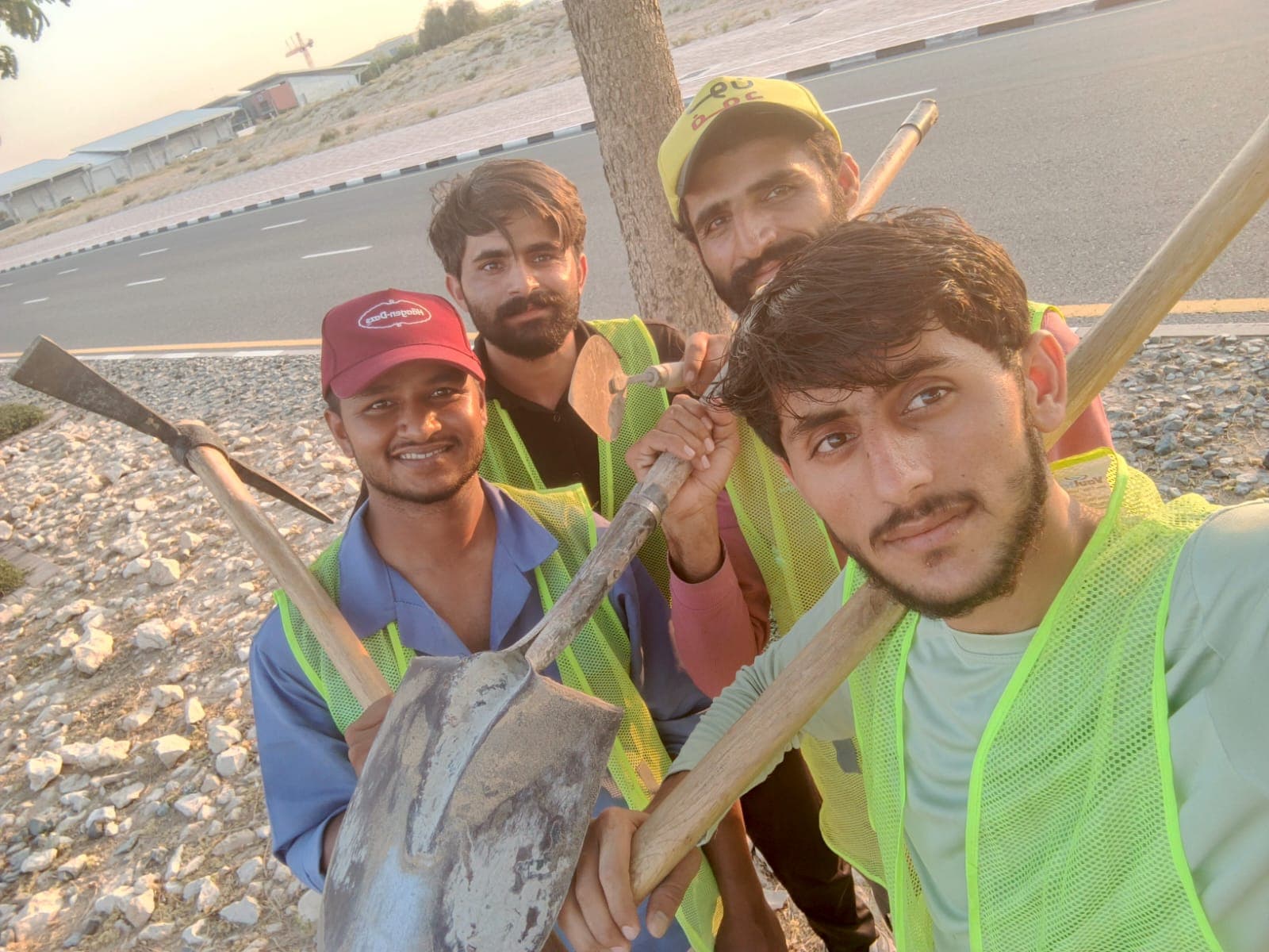 Warqa Almadina on-site field crew with safety equipment